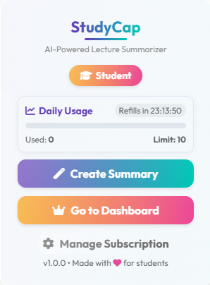 StudyCap App Preview