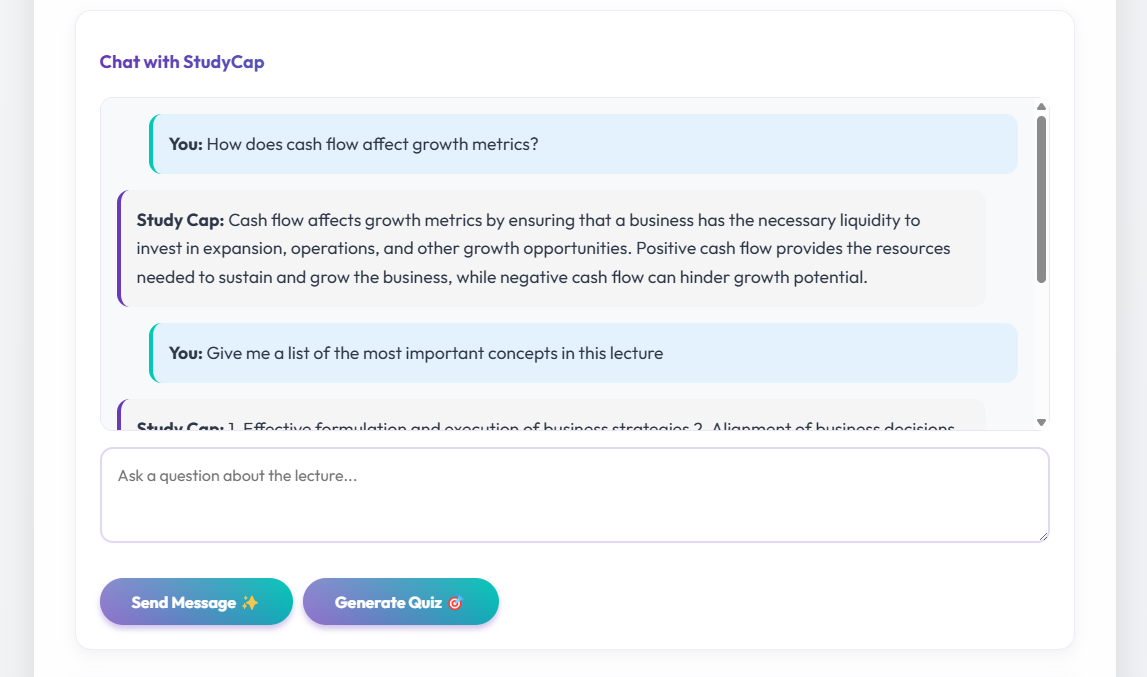 Chat with StudyCap